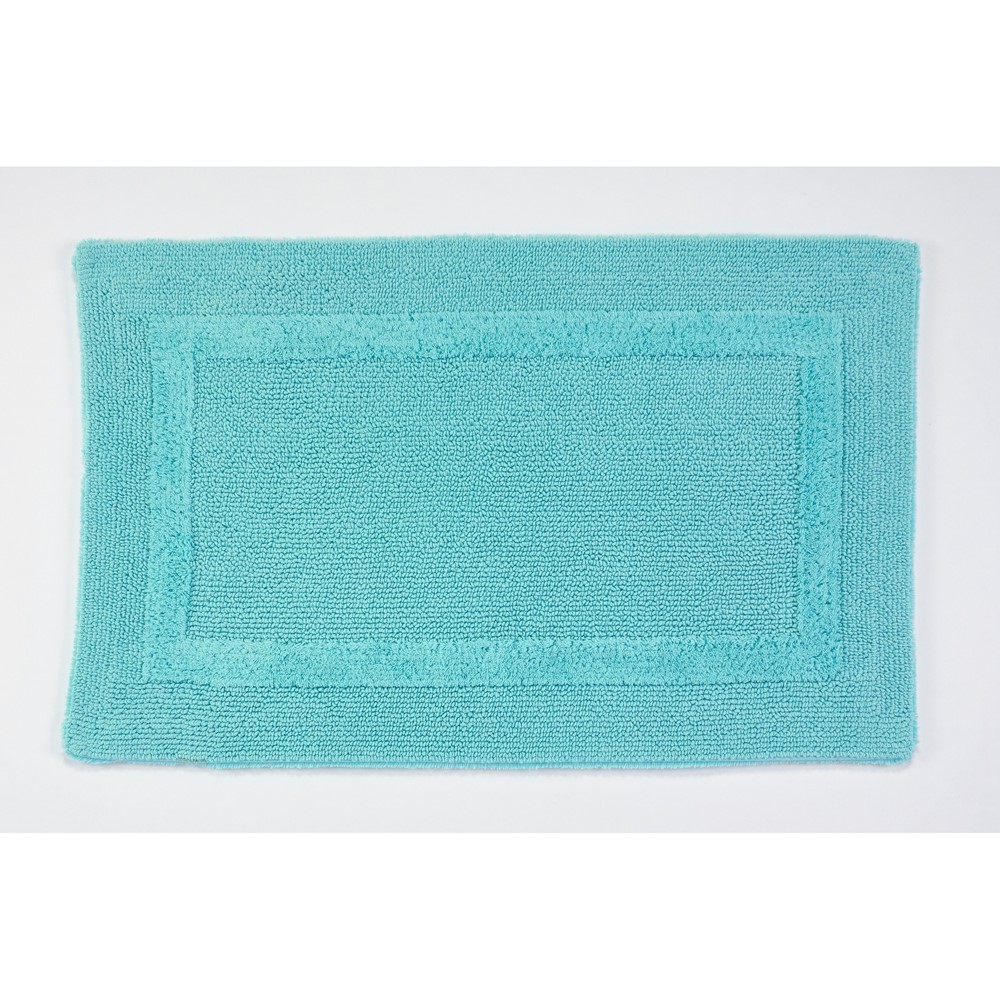 Reversible Bath Mat 370 by Designer Abyss & Habidecor in Turquoise Blue